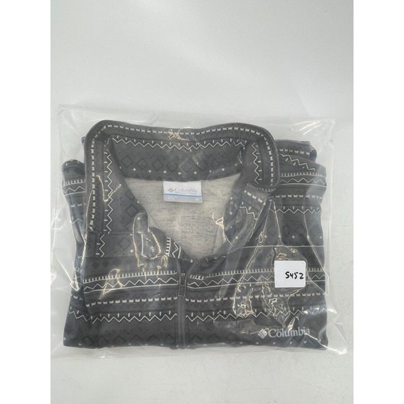 Columbia Sportswear Women's Gray Striped Print High Neck Jacket Sweatshirt Sz M - Picture 12 of 12